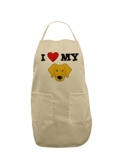 I Heart My - Cute Yellow Labrador Retriever Dog Adult Apron by TooLoud-Bib Apron-TooLoud-Stone-One-Size-Davson Sales