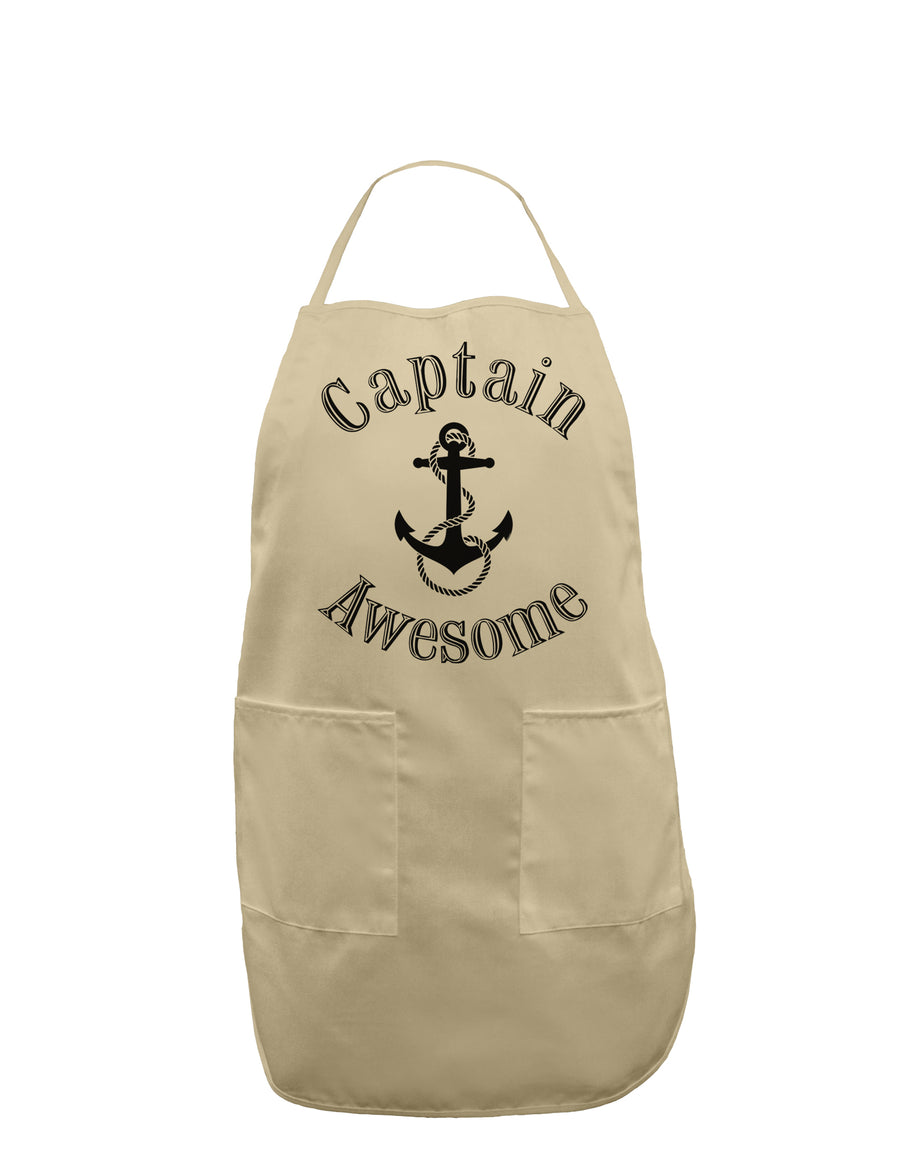 captain Awesome Funny Adult Apron-Bib Apron-TooLoud-White-One-Size-Davson Sales