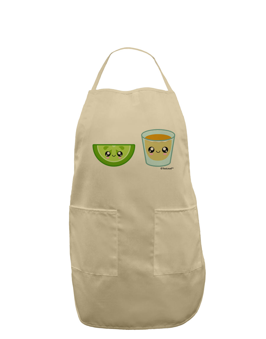 Cute Tequila Shot and Lime Wedge Adult Apron by TooLoud-Bib Apron-TooLoud-White-One-Size-Davson Sales