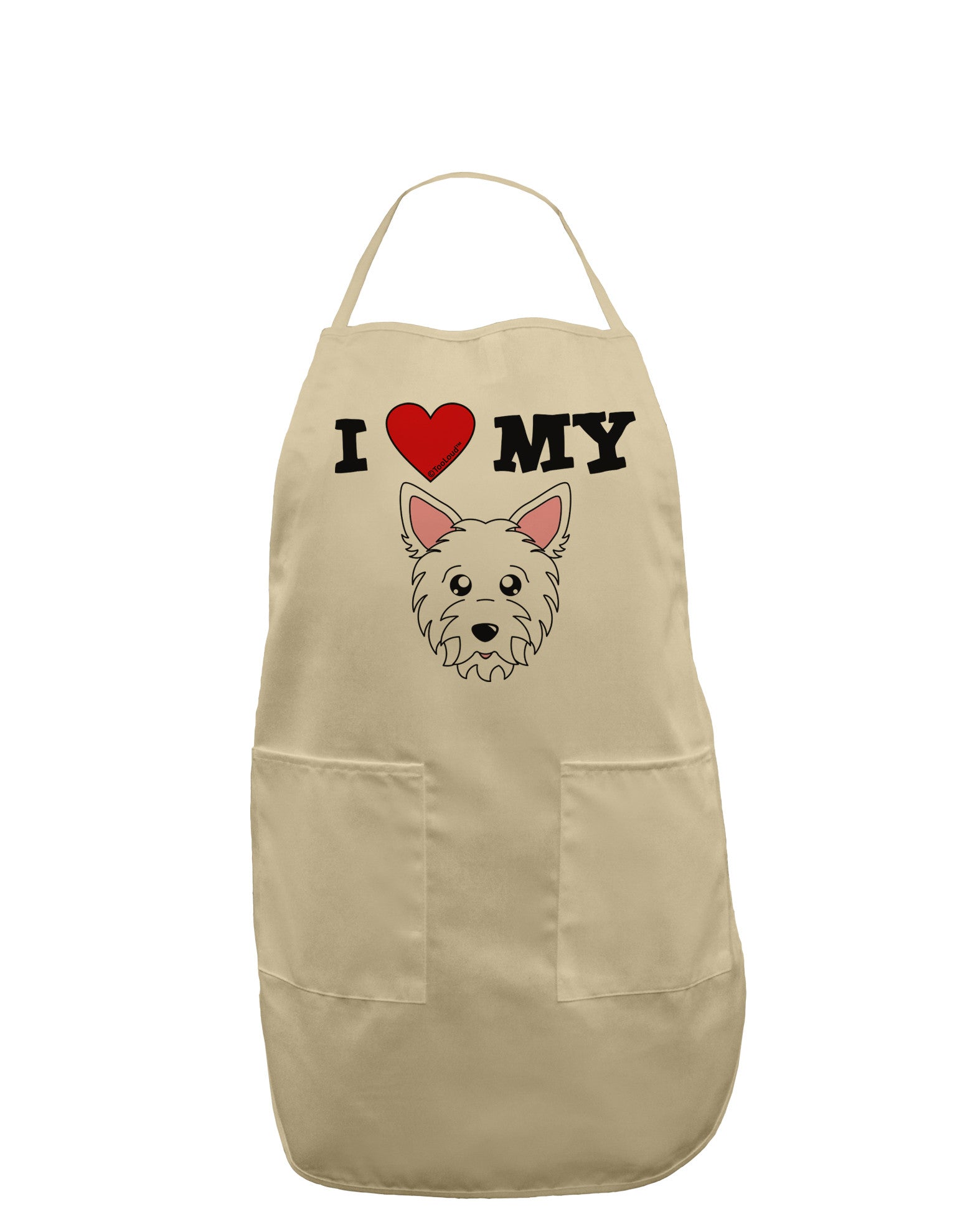 I Heart My - Cute Westie Dog Adult Apron by TooLoud-Bib Apron-TooLoud-Stone-One-Size-Davson Sales