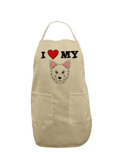 I Heart My - Cute Westie Dog Adult Apron by TooLoud-Bib Apron-TooLoud-Stone-One-Size-Davson Sales