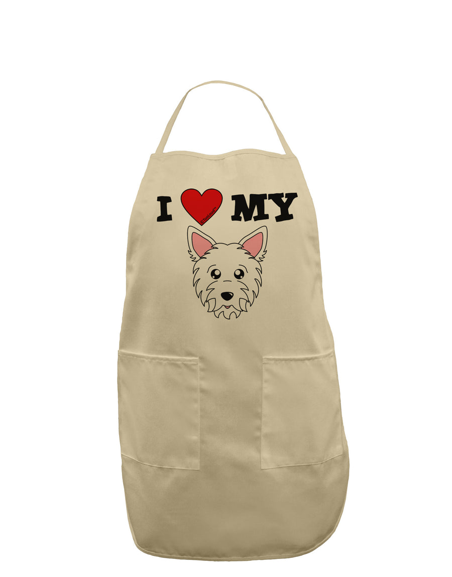 I Heart My - Cute Westie Dog Adult Apron by TooLoud-Bib Apron-TooLoud-White-One-Size-Davson Sales