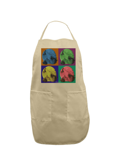 Three Wolves Howling - Pop-Art #2 Adult Apron by TooLoud-Bib Apron-TooLoud-Stone-One-Size-Davson Sales