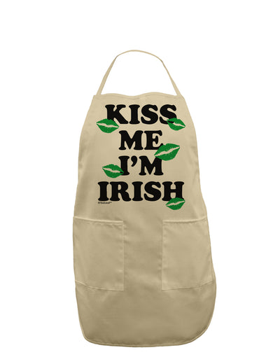 Kiss Me I'm Irish - Green Kisses Adult Apron by TooLoud-Bib Apron-TooLoud-Stone-One-Size-Davson Sales