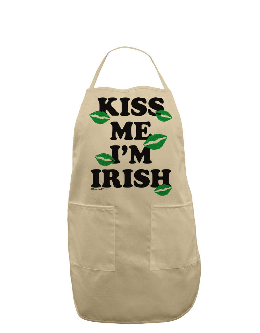 Kiss Me I'm Irish - Green Kisses Adult Apron by TooLoud-Bib Apron-TooLoud-White-One-Size-Davson Sales