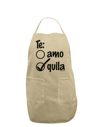 Tequila Checkmark Design Adult Apron by TooLoud-Bib Apron-TooLoud-Stone-One-Size-Davson Sales