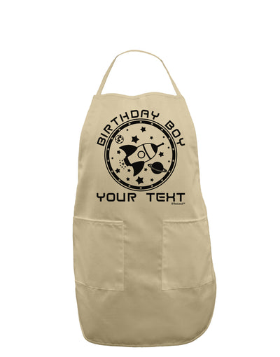 Personalized Birthday Boy Space with Customizable Name Adult Apron-Bib Apron-TooLoud-Stone-One-Size-Davson Sales