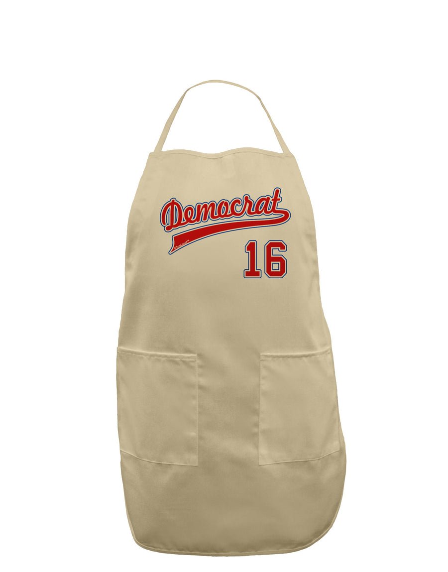 Democrat Jersey 16 Adult Apron-Bib Apron-TooLoud-White-One-Size-Davson Sales