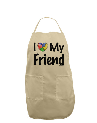 I Heart My Friend - Autism Awareness Adult Apron by TooLoud-Bib Apron-TooLoud-Stone-One-Size-Davson Sales