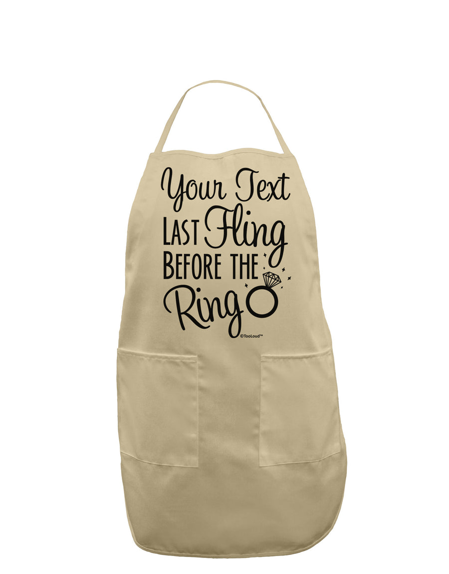 Personalized Bachelorette Party - Last Fling Before the Ring Adult Apron-Bib Apron-TooLoud-White-One-Size-Davson Sales