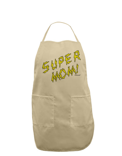 Super Mom - Lightening Bolt Design Adult Apron by TooLoud-Bib Apron-TooLoud-Stone-One-Size-Davson Sales