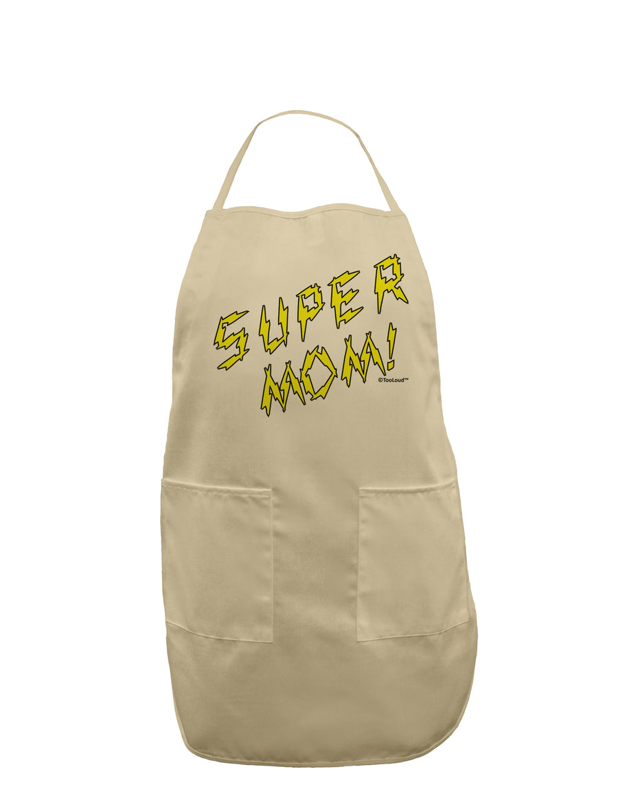 Super Mom - Lightening Bolt Design Adult Apron by TooLoud-Bib Apron-TooLoud-White-One-Size-Davson Sales