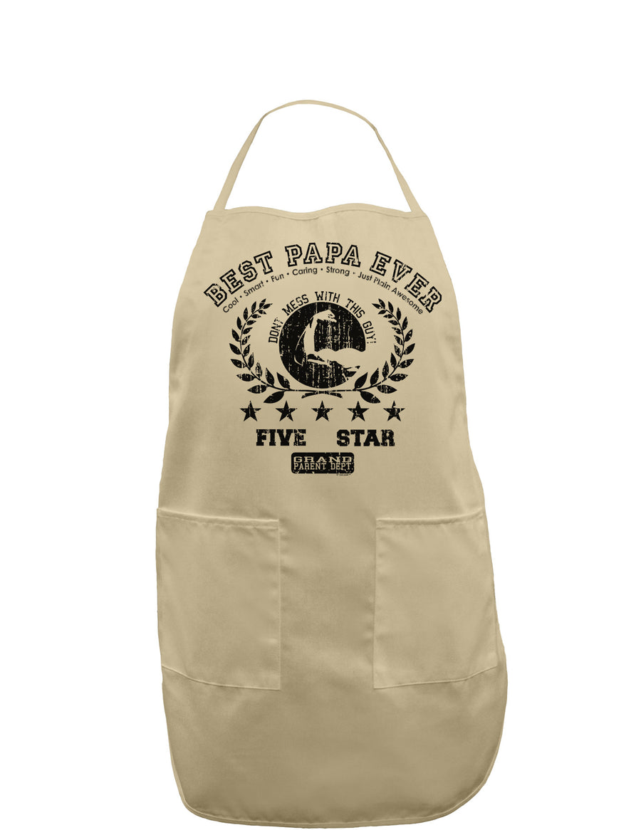 Best Papa Ever Distressed Collegiate Adult Apron-Bib Apron-TooLoud-White-One-Size-Davson Sales