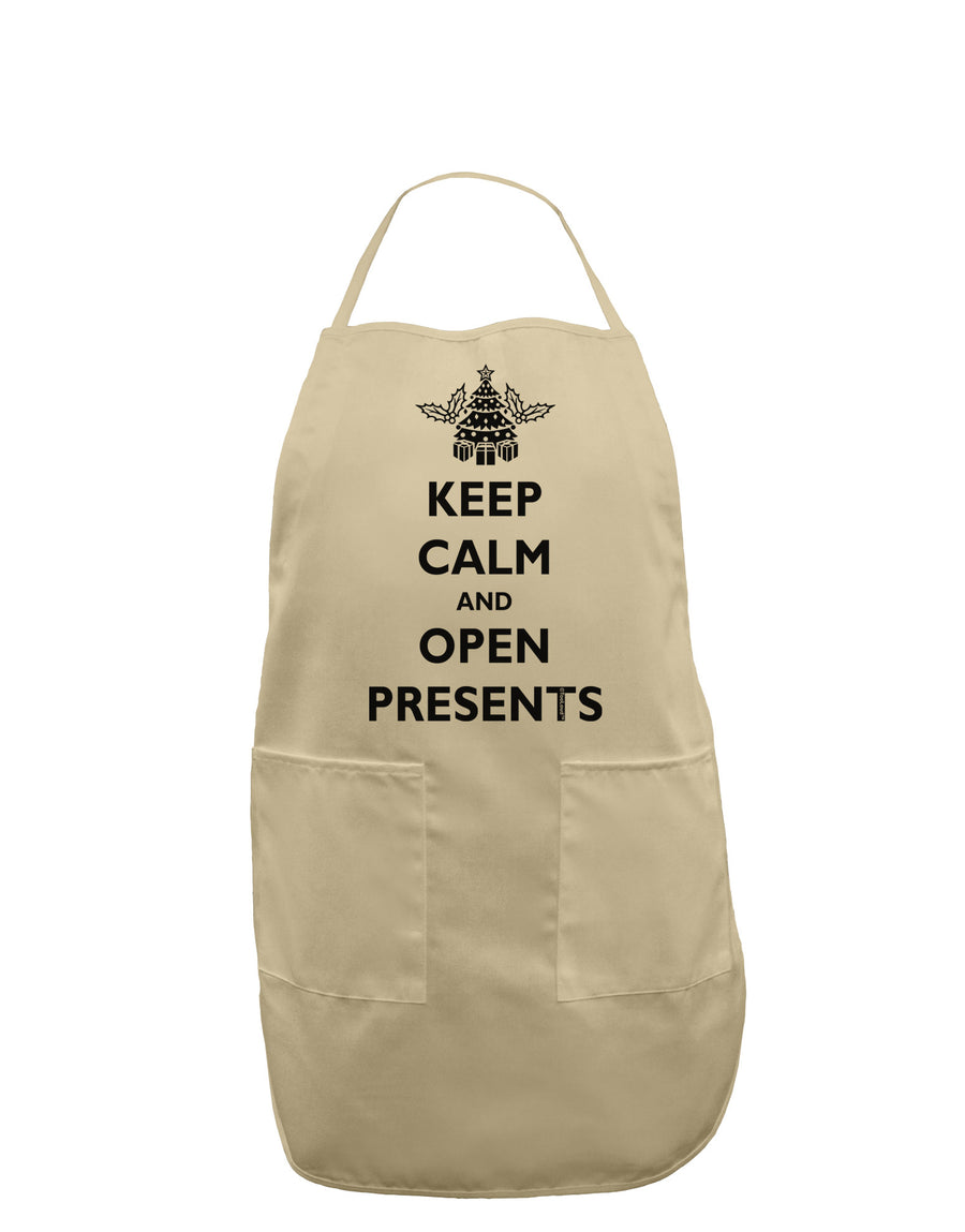 Keep Calm and Open Presents Christmas Adult Apron-Bib Apron-TooLoud-White-One-Size-Davson Sales