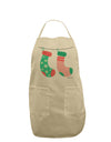 Cute Mrs and Mrs Christmas Couple Stockings Adult Apron by TooLoud-Bib Apron-TooLoud-Stone-One-Size-Davson Sales