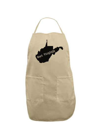 TooLoud West Virginia - United States Shape Adult Apron-Bib Apron-TooLoud-Stone-One-Size-Davson Sales