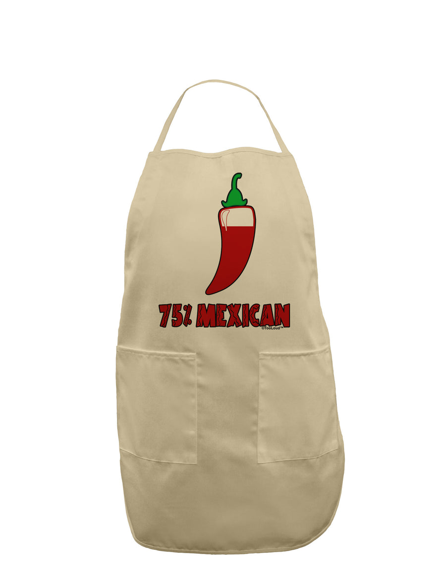 Seventy-Five Percent Mexican Adult Apron-Bib Apron-TooLoud-White-One-Size-Davson Sales