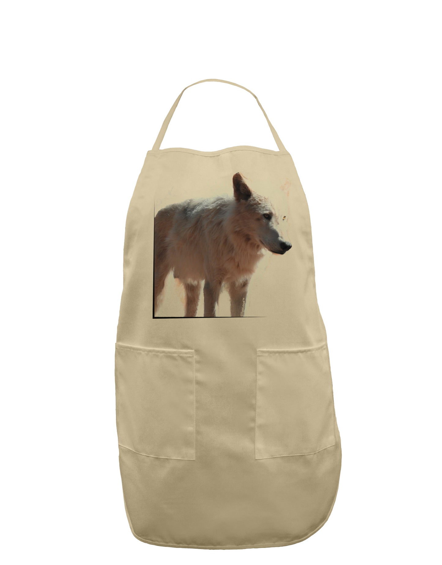 Magnificent Full White Wolf Adult Apron-Bib Apron-TooLoud-Stone-One-Size-Davson Sales