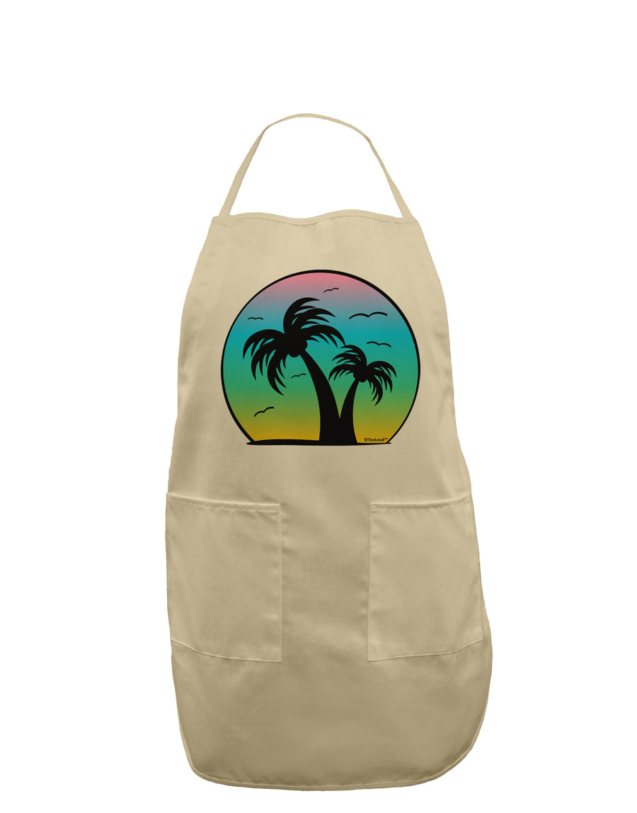 Palm Trees Silhouette - Beach Sunset Design Adult Apron-Bib Apron-TooLoud-White-One-Size-Davson Sales