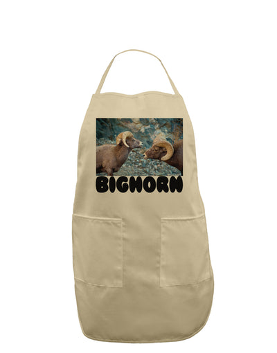 Two Bighorn Rams Text Adult Apron-Bib Apron-TooLoud-Stone-One-Size-Davson Sales