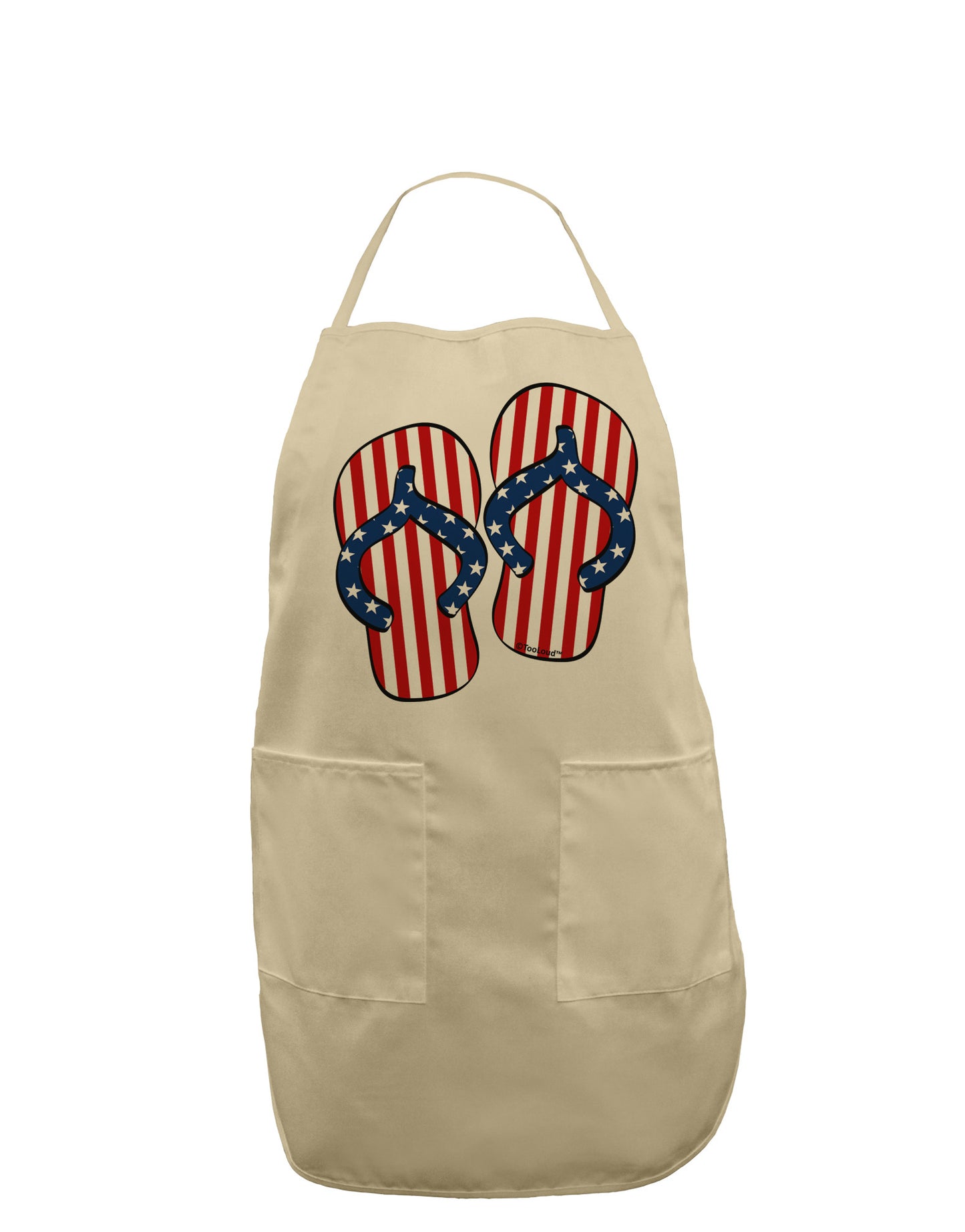 Stars and Stripes Flip Flops Adult Apron-Bib Apron-TooLoud-Stone-One-Size-Davson Sales