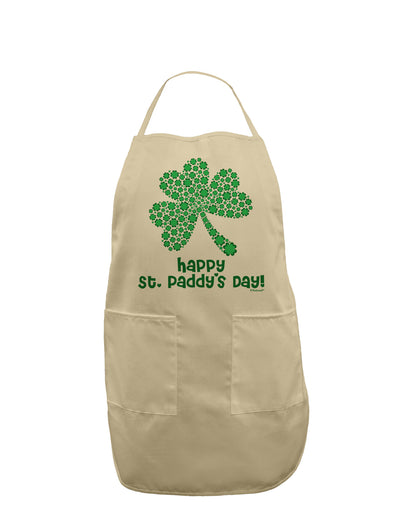 Happy St. Paddy's Day Shamrock Design Adult Apron by TooLoud-Bib Apron-TooLoud-Stone-One-Size-Davson Sales