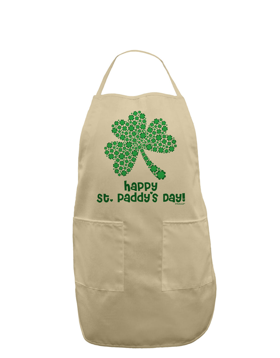 Happy St. Paddy's Day Shamrock Design Adult Apron by TooLoud-Bib Apron-TooLoud-White-One-Size-Davson Sales