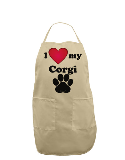 I Heart My Corgi Adult Apron by TooLoud-Bib Apron-TooLoud-Stone-One-Size-Davson Sales