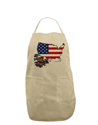 American Roots Design - American Flag Adult Apron by TooLoud-Bib Apron-TooLoud-Stone-One-Size-Davson Sales