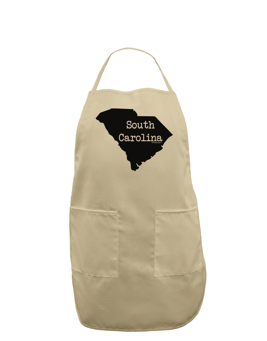 South Carolina - United States Shape Adult Apron by TooLoud-Bib Apron-TooLoud-White-One-Size-Davson Sales