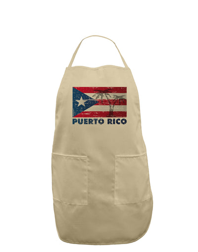 Distressed Puerto Rico Flag Adult Apron-Bib Apron-TooLoud-Stone-One-Size-Davson Sales