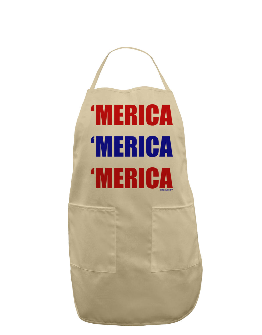 Merica Merica Merica - Red and Blue Adult Apron-Bib Apron-TooLoud-White-One-Size-Davson Sales