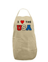 I Love Heart the USA Adult Apron-Bib Apron-TooLoud-Stone-One-Size-Davson Sales