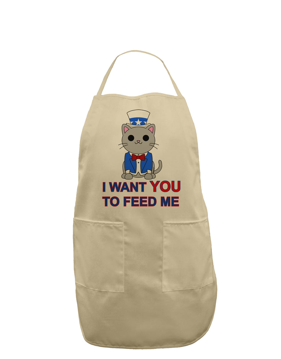 Patriotic Cat I Want You Adult Apron by TooLoud-Bib Apron-TooLoud-White-One-Size-Davson Sales