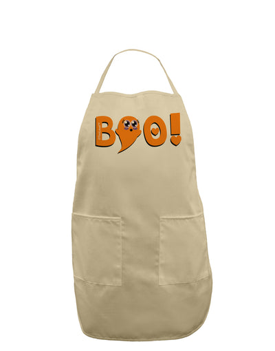 Cute Boo Text Orange Adult Apron-Bib Apron-TooLoud-Stone-One-Size-Davson Sales