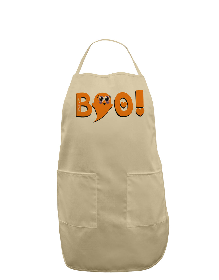 Cute Boo Text Orange Adult Apron-Bib Apron-TooLoud-White-One-Size-Davson Sales