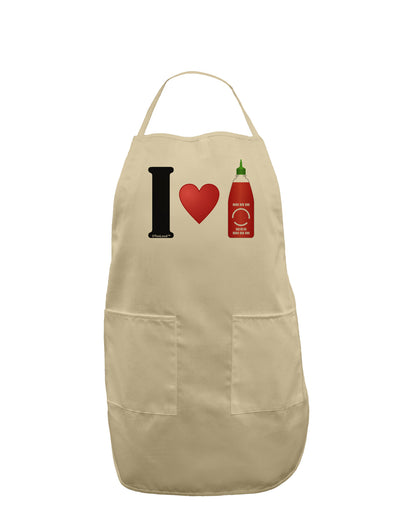 I Heart Sriracha Design Adult Apron by TooLoud-Bib Apron-TooLoud-Stone-One-Size-Davson Sales