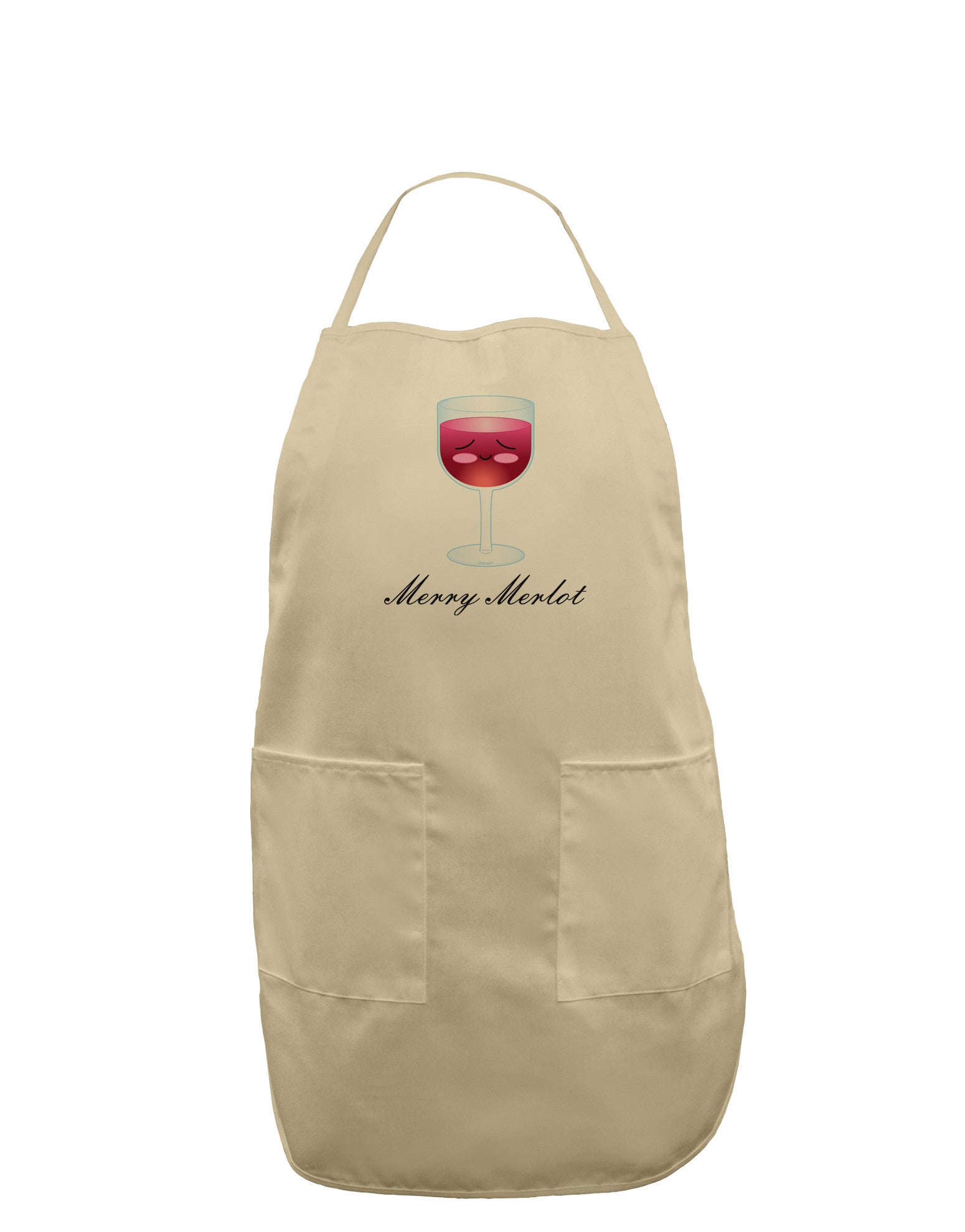 Merry Merlot Text Adult Apron-Bib Apron-TooLoud-Stone-One-Size-Davson Sales