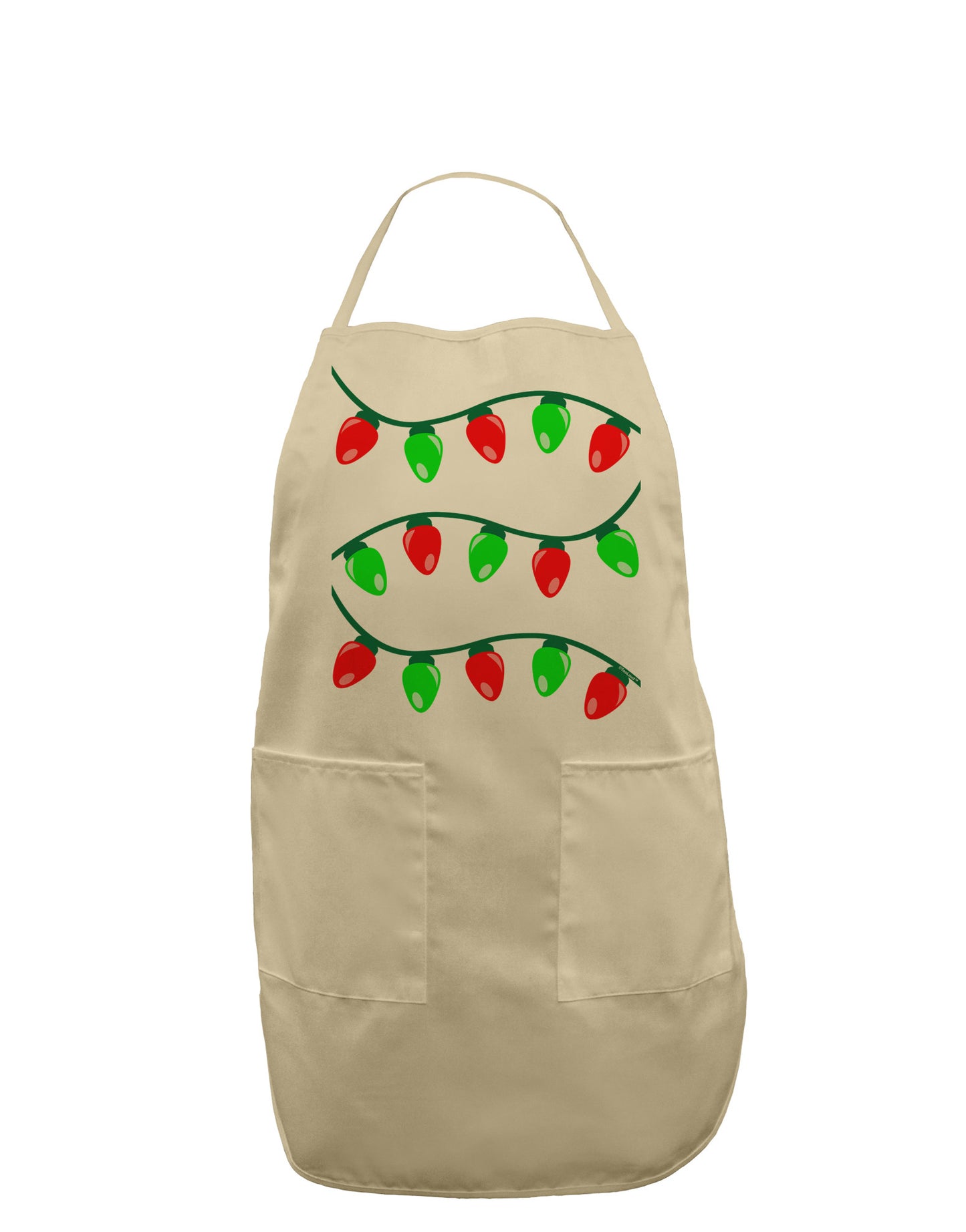 Christmas Lights Red and Green Adult Apron-Bib Apron-TooLoud-Stone-One-Size-Davson Sales