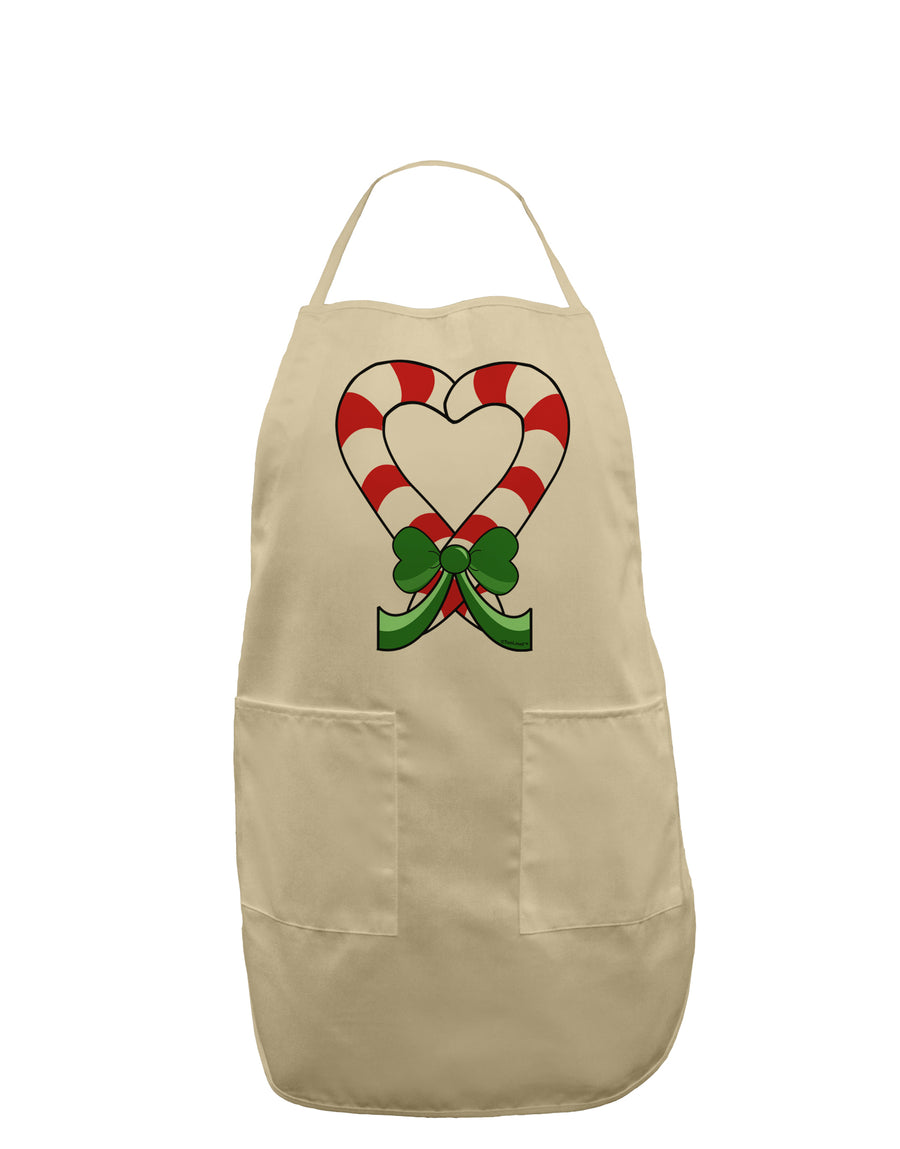 Candy Cane Heart Christmas Adult Apron-Bib Apron-TooLoud-White-One-Size-Davson Sales