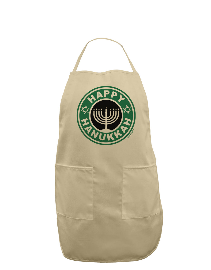 Happy Hanukkah Latte Logo Adult Apron-Bib Apron-TooLoud-White-One-Size-Davson Sales