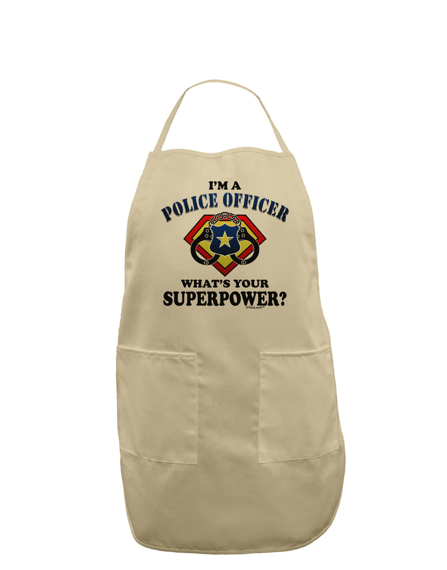 Police Officer - Superpower Adult Apron-Bib Apron-TooLoud-White-One-Size-Davson Sales