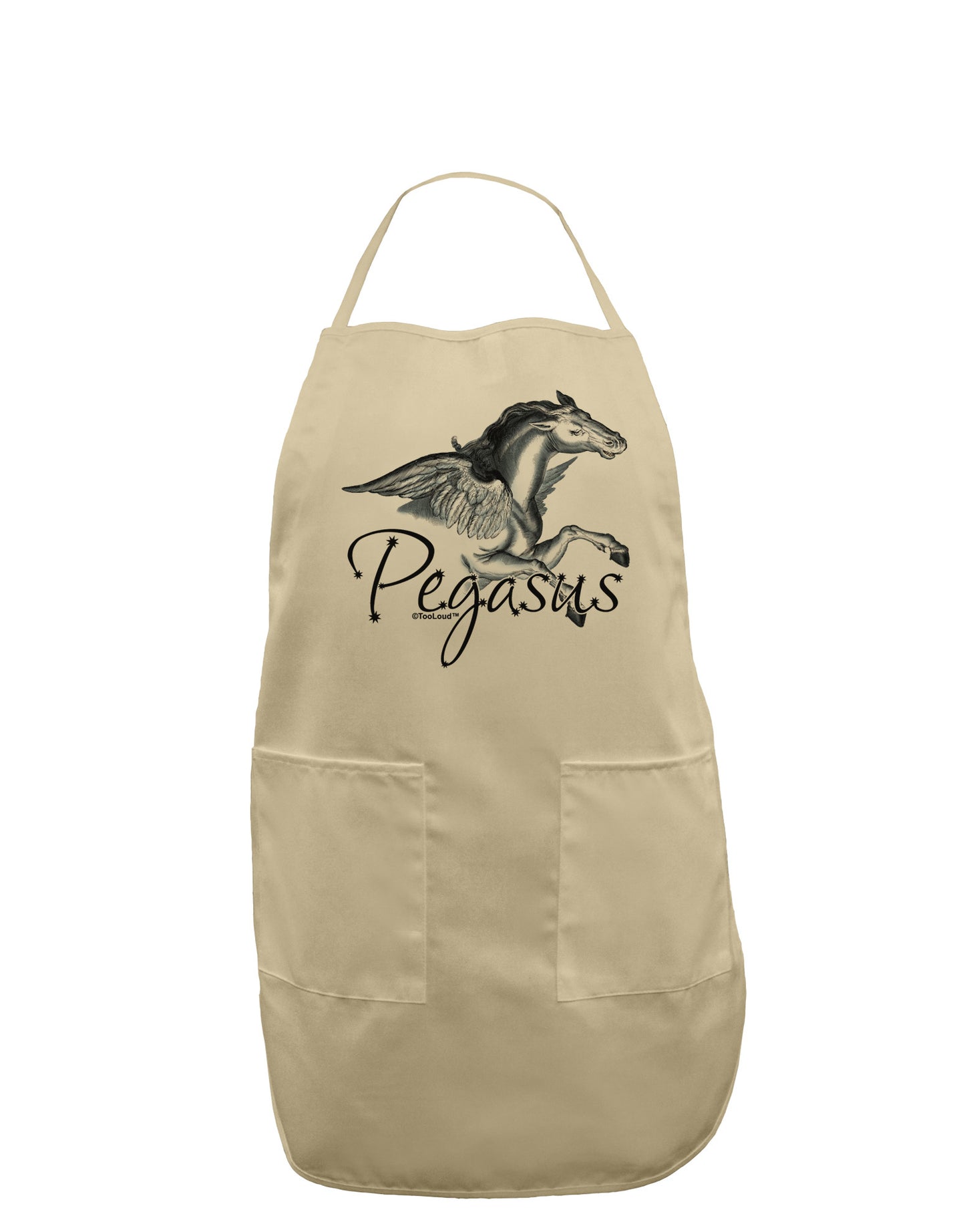 Pegasus Color Illustration Adult Apron-Bib Apron-TooLoud-Stone-One-Size-Davson Sales