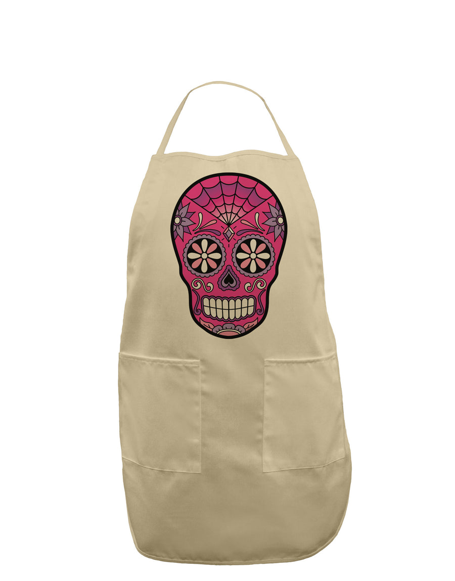 Version 4 Pink Day of the Dead Calavera Adult Apron-Bib Apron-TooLoud-White-One-Size-Davson Sales