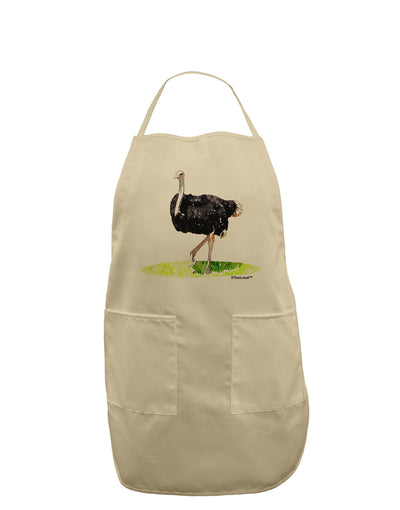 Ostrich Watercolor Adult Apron-Bib Apron-TooLoud-Stone-One-Size-Davson Sales