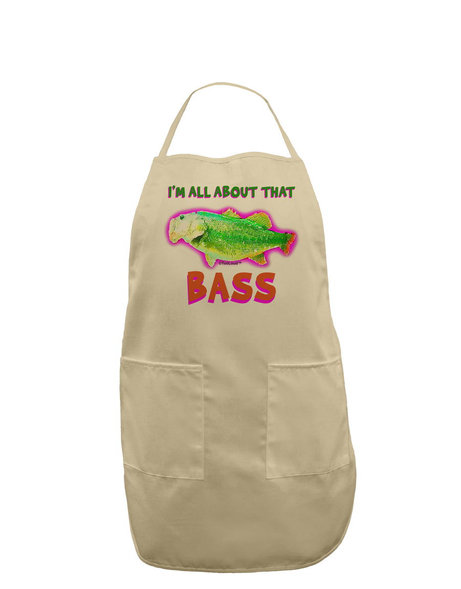 All About That Bass Fish Watercolor Adult Apron-Bib Apron-TooLoud-White-One-Size-Davson Sales