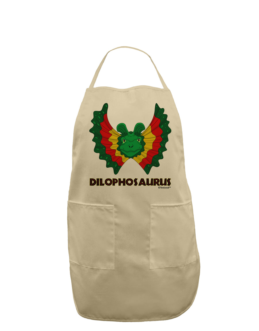 Dilophosaurus Design - Color - Text Adult Apron by TooLoud-Bib Apron-TooLoud-White-One-Size-Davson Sales