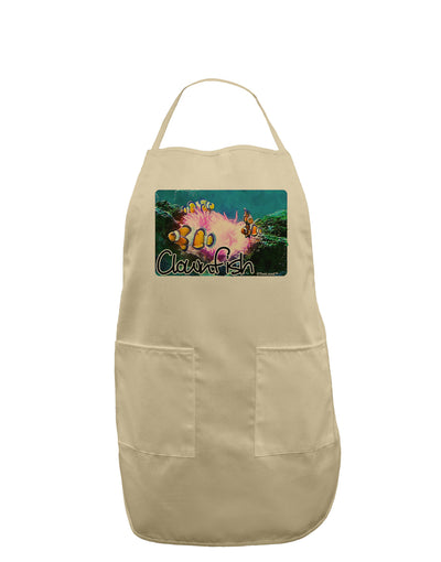 Clownfish Watercolor Text Adult Apron-Bib Apron-TooLoud-Stone-One-Size-Davson Sales