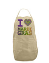 I Love Heart Mardi Gras Adult Apron-Bib Apron-TooLoud-Stone-One-Size-Davson Sales