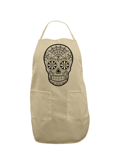 Version 10 Grayscale Day of the Dead Calavera Adult Apron-Bib Apron-TooLoud-Stone-One-Size-Davson Sales